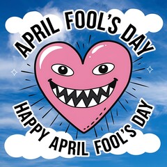 Happy April Fools Day Fanged Heart Design