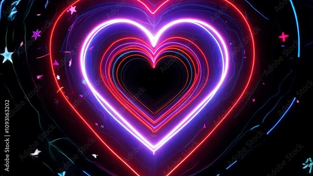 Canvas Prints colorful neon hearts create a mesmerizing display