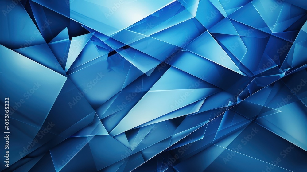 Poster abstract blue geometric shapes create a modern, dynamic background with a sleek appearance.