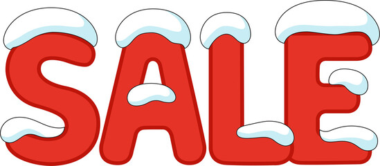 눈 쌓인 sale 글자 연말 세일