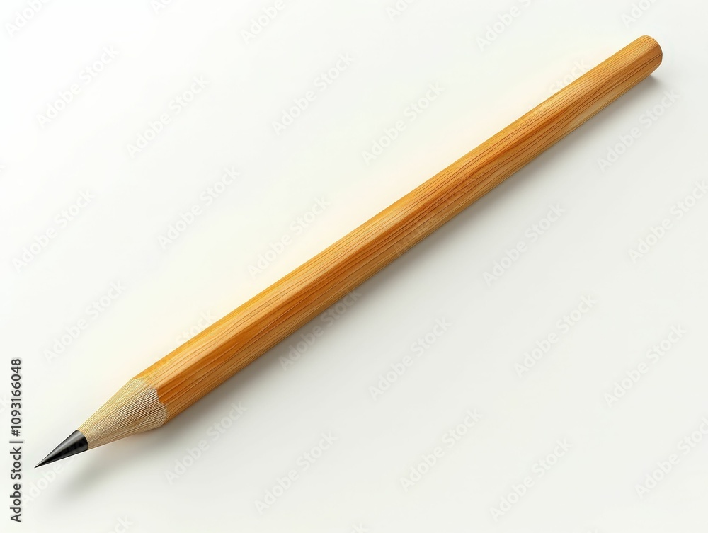 Poster a wooden pencil with a sharpened tip resting on a plain surface.