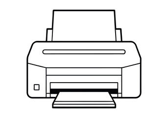 Continuous Line Art of Printer – Minimalist Office Equipment Illustration