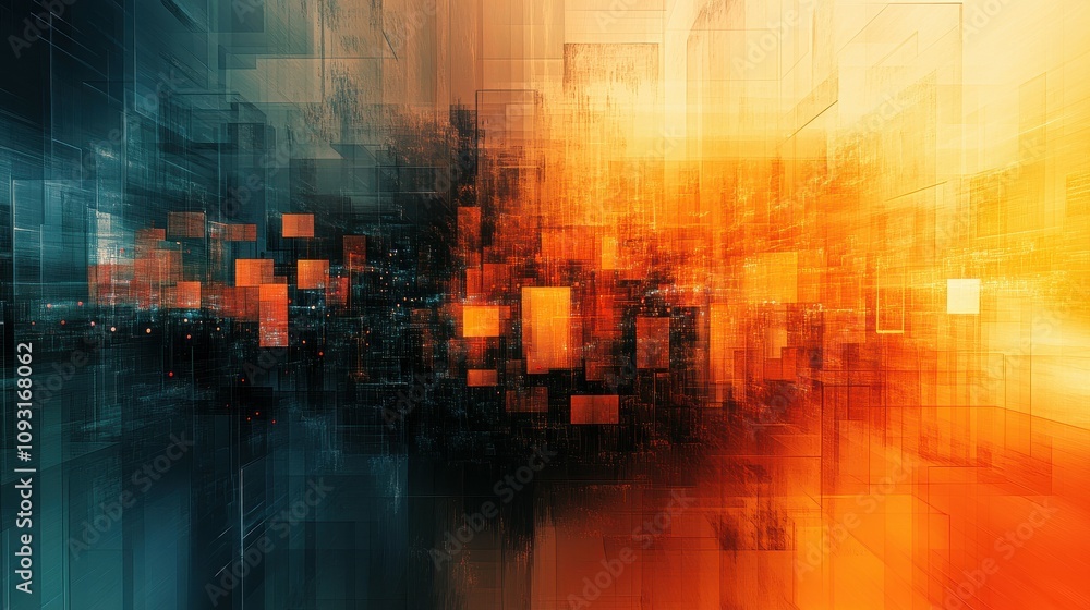 Poster exploring abstract digital data flow understanding information movement in modern technology ecosyst