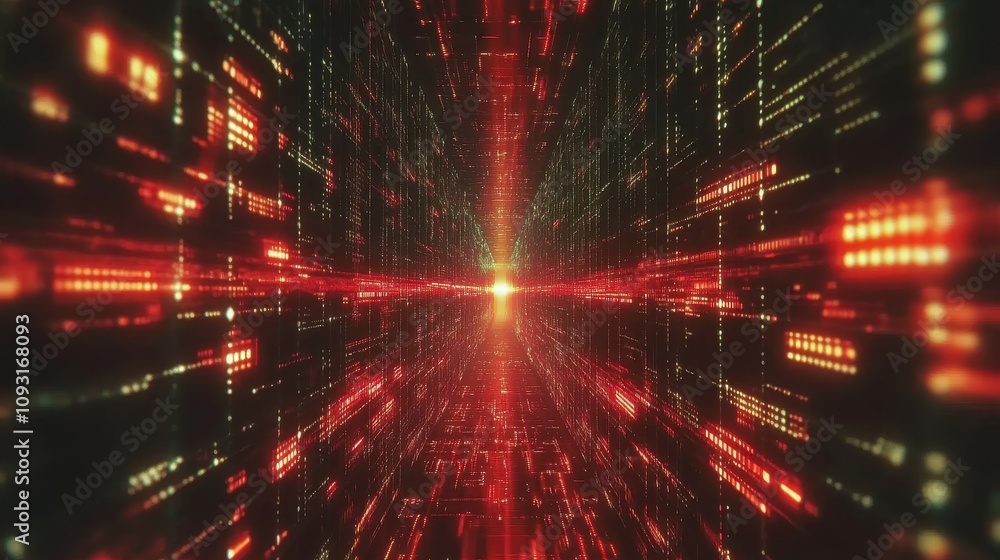 Poster exploring the dynamic flow of abstract digital data in modern technology environments a comprehensiv