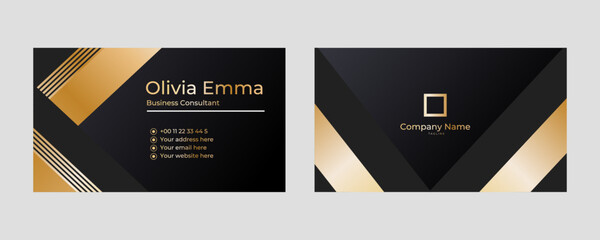 Black and gold business card template