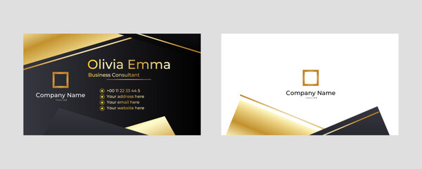 Modern black and gold business card design
