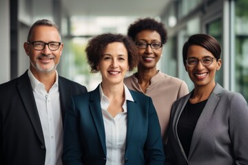 Obraz premium Group portrait of a middle aged business people team in office