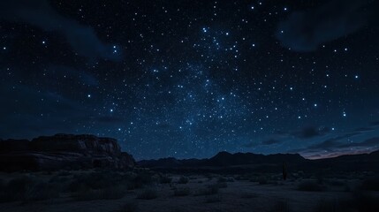 Obraz premium Captivating stargazing experience desert landscape night photography serene environment aerial view starry desert night sky for nature enthusiasts