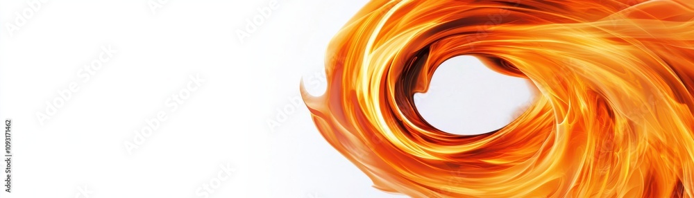 Poster a swirling flame design in vibrant orange hues, creating a dynamic and energetic visual effect again