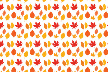 Fall season horizontal background with bright abstract autumn leaves