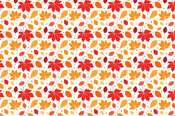 Fall season horizontal background with bright abstract autumn leaves