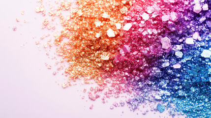 Colorful glitter particles creating a radiant display.