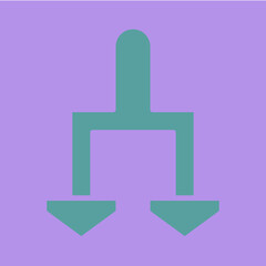 Split Arrow Downicon Design