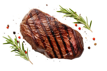 Grilled steak meat on transparent background