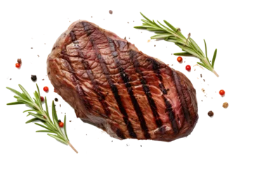 Fototapete Rund Grilled steak meat on transparent background © Mohshena