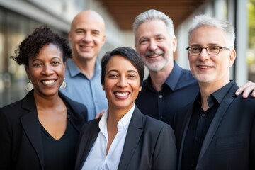 Obraz premium Group portrait of a middle aged business people team in office