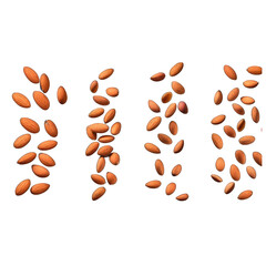 Obraz premium Falling Almond Isolated on White Background