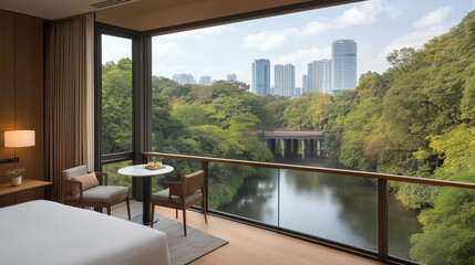 Serene Tokyo Hotel Room View 