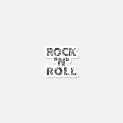 Rock n roll stone icon sticker isolated on gray background