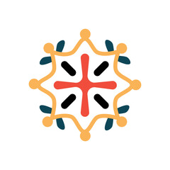 Elegant Abstract Mandala with Geometric and Floral Elements - SVG