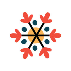 Abstract Colorful Snowflake Design for Winter Themes - SVG