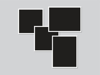 Simple elegant mood board photo collage white background