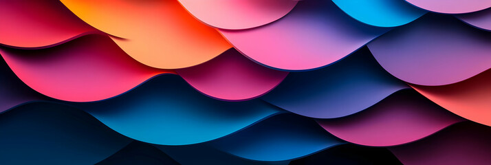 3D Abstract Background - Colorful Wavy Shapes Illustration