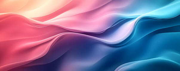 Abstract Background - Flowing Pink and Blue Waves