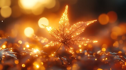 Golden leaf sparkle