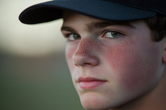 A young baseball pitcher in perfect form, practice field.
