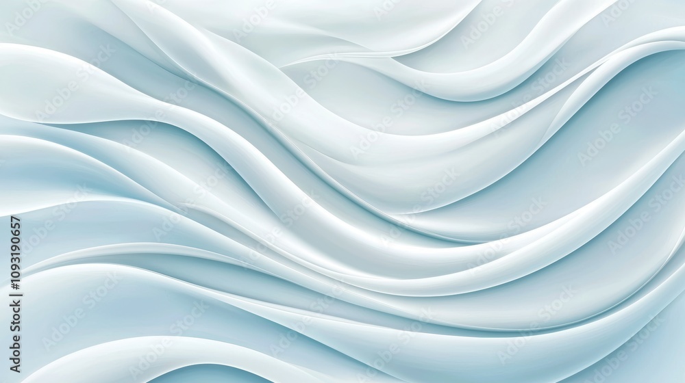 Poster clean and dynamic white flowing texture creating gentle curves minimalist abstract concept great for