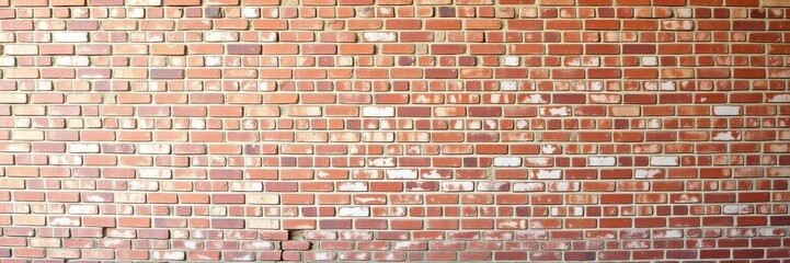 Obraz premium An expansive view of an empty old red brick wall, ideal for showcasing promotional text or marketing content, text, red brick wall