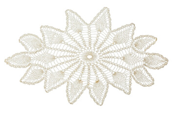 Crocheted lace on white