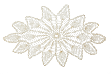 Crocheted lace on white