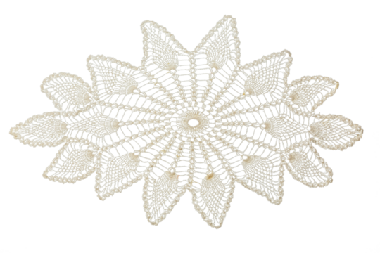 Crocheted lace on white