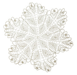 Crocheted lace on white