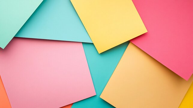 Colorful overlapping papers creating an abstract background