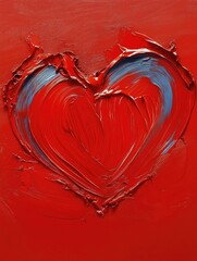 Heart on Red Background