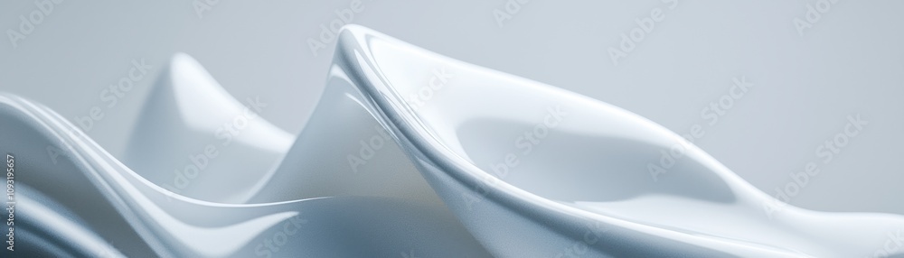Fototapete white fluid waves with subtle shadows smooth gradient effect adding depth and texture suitable for m
