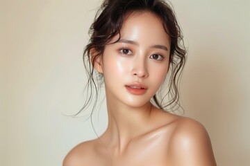 beautiful asian woman with beauty skin - obrazy, fototapety, plakaty