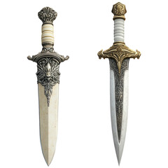 Detailed Dagger with Intricate Design on Transparent Background
