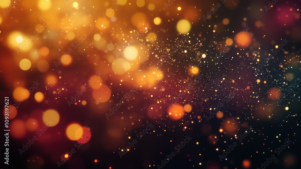 Wall mural abstract background with colorful bokeh lights and shallow depth of field
