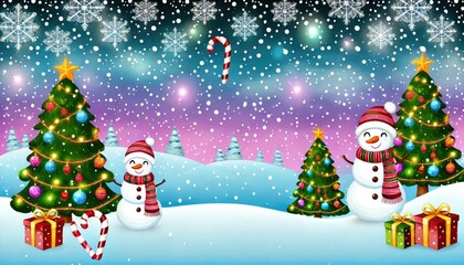 Fototapeta premium Christmas Wonderland, merry snowy landscape