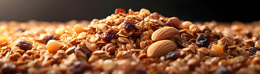 Obraz premium Photo Granola Almonds Raisins Healthy Breakfast Food