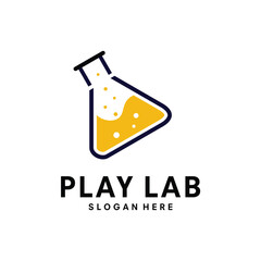technology lab logo design vector illustration