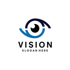 Tech eye logo design. Vision vector design illustration