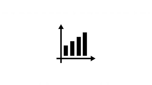 graph icon animation. black and white color