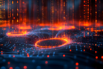 Fototapeta premium Abstract Background - Data Stream, Network, Technology