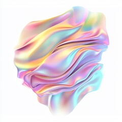 Fototapeta premium Abstract Iridescent Shape, Abstract Waves, Flowing, White Material 30 Prompts
