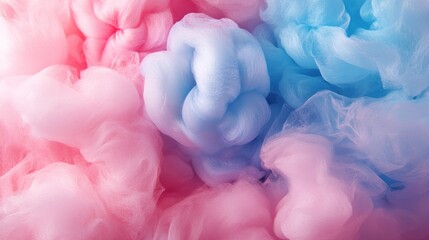 Fototapeta premium Abstract Pastel Color Swirls: A Dreamy Blend of Pink and Blue Ink